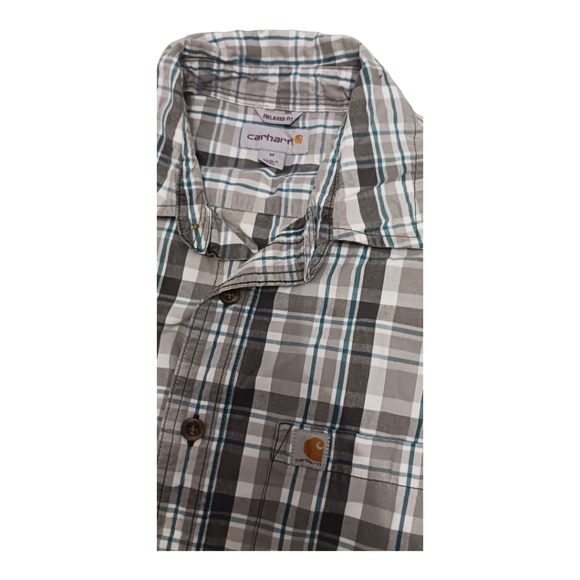 Carhartt short Sleeve Plaid Button-up Shirt Relaxed Fit - Picture 3 of 4